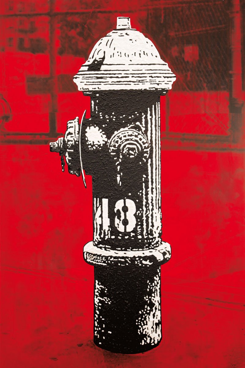 HYDRANT #3 — Mischtechnik auf Leinwand   90x60cm