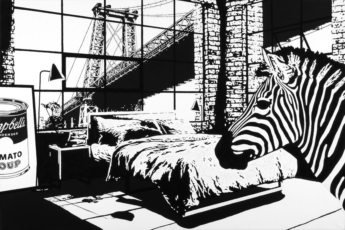 MY INTERIOR   DOUBLE BED — Mischtechnik auf Leinwand   100x150cm