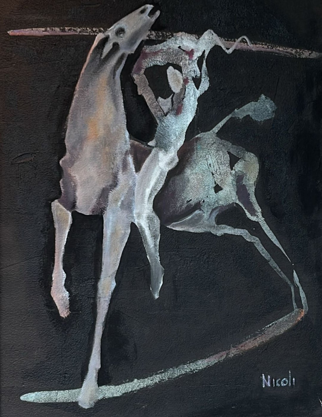 Claudio Nicoli   L‘acrobata   Mischtechnik — 60 × 80 c m